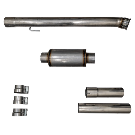 2019+ Cummins 4" SS CAT & DPF Delete Pipe w/ Muffler (DDC-3D19M)