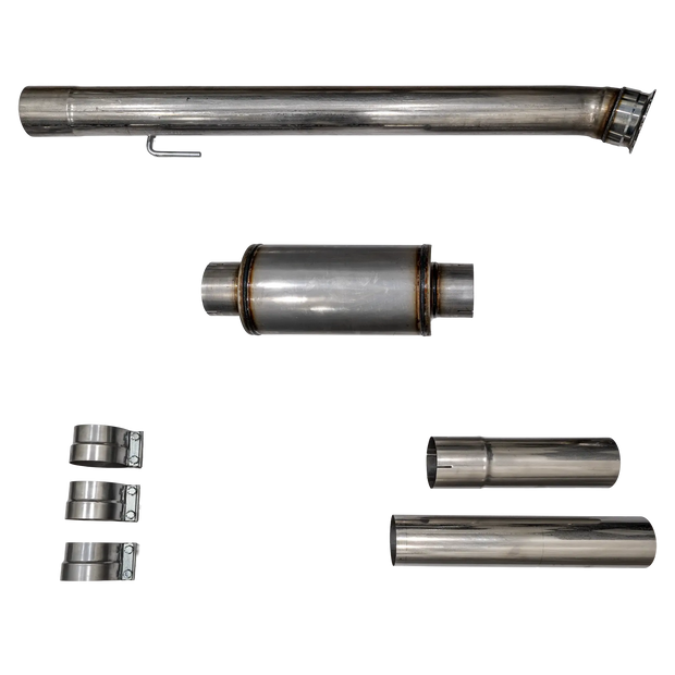2019+ Cummins 4" SS CAT & DPF Delete Pipe w/ Muffler (DDC-3D19M)