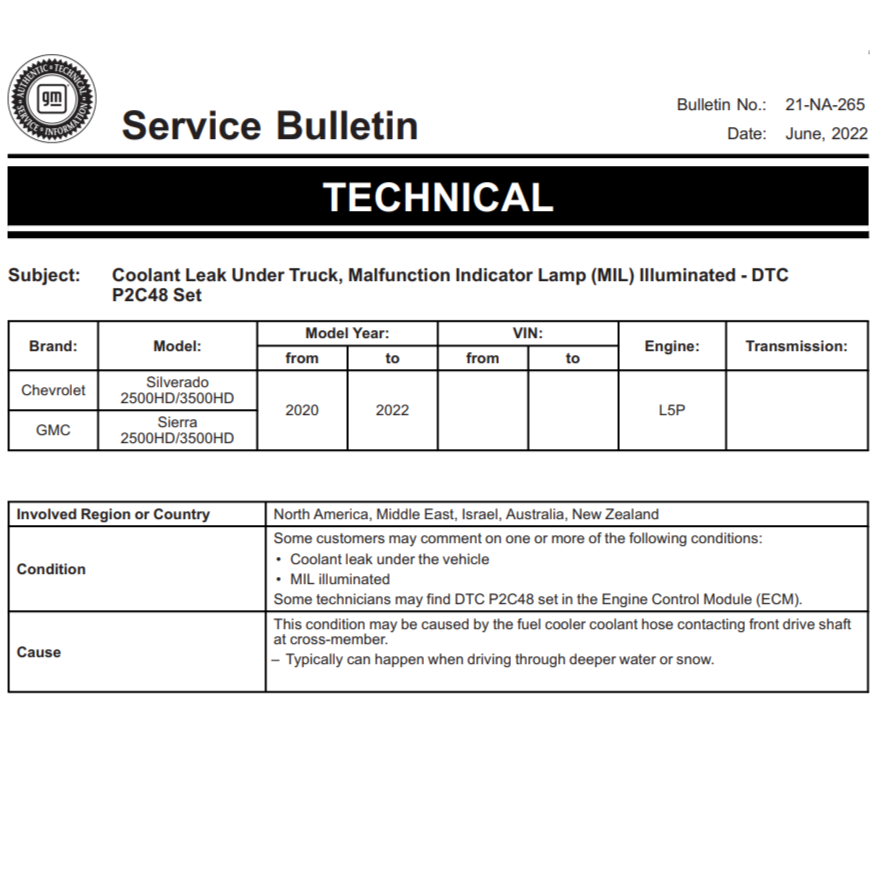 2020-2022 Duramax Coolant Line Saver (L5P-CHA-A089)