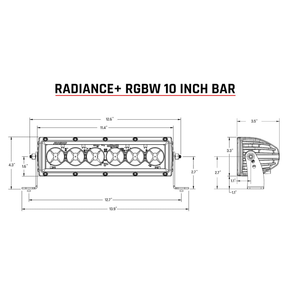 Radiance Plus 10 Inch RGBW Light Bar RIGID Industries