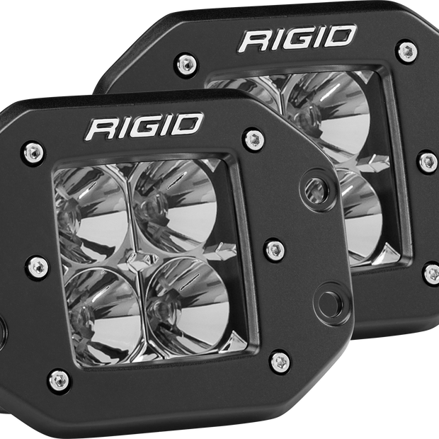 Flood Flush Mount Black Pair D-Series Pro RIGID Industries