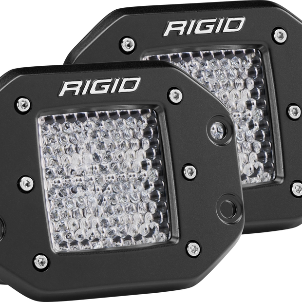 Diffused Flush Mount Black Pair D-Series Pro RIGID Industries