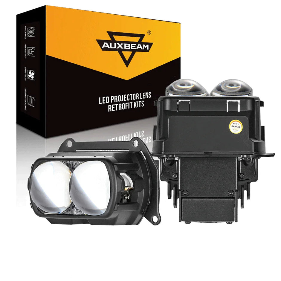 (2pcs/Set)3.5 inch 132W Hyperbolic Rectangular Bi-LED Projector Lens Headlight K9 Series, Retrofit Cutting Installation-K9 Bi-Lens projector