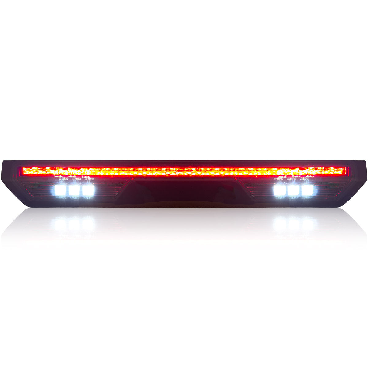 GMC & Chevy 19-24 Sierra & Silverado 1500 (4rd GEN) & 20-24 2500/3500 - ULTRA HIGH POWER Red LED 3rd Brake Light Kit w/ ULTRA HIGH POWER CREE XML White LED Cargo Lights- Smoked Lens - Image 2