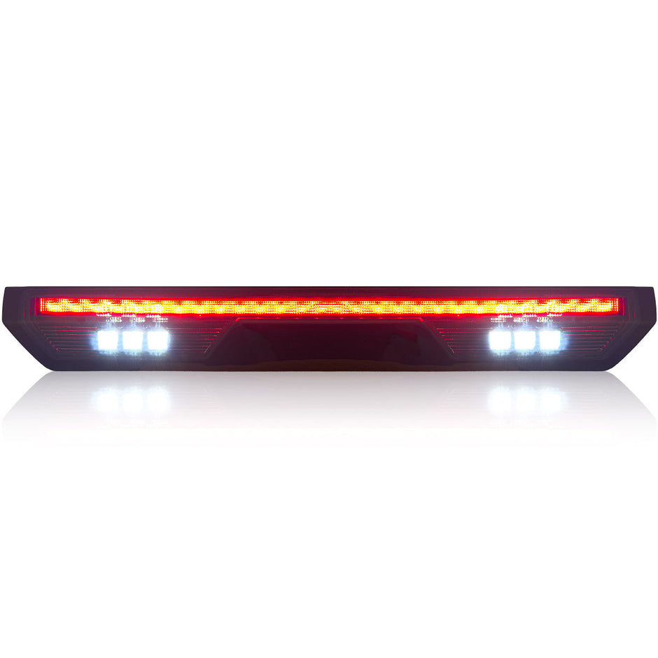 GMC & Chevy 19-24 Sierra & Silverado 1500 (4rd GEN) & 20-24 2500/3500 - ULTRA HIGH POWER Red LED 3rd Brake Light Kit w/ ULTRA HIGH POWER CREE XML White LED Cargo Lights- Smoked Lens - Image 2