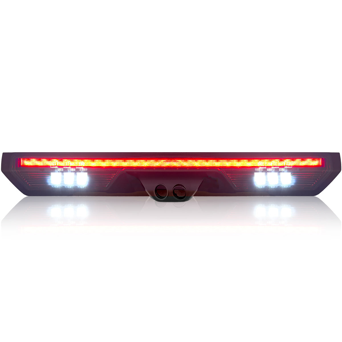 GMC & Chevy 19-24 Sierra & Silverado 1500 (4rd GEN) & 20-24 2500/3500 - ULTRA HIGH POWER Red LED 3rd Brake Light Kit w/ ULTRA HIGH POWER CREE XML White LED Cargo Lights (Replaces LED 3rd Brake Light with Cargo Bed Camera - ATTN: ONLY FITS Models which include 2 Cargo Bed Cameras in OEM 3rd Brake Light) - Smoked Lens - Image 2