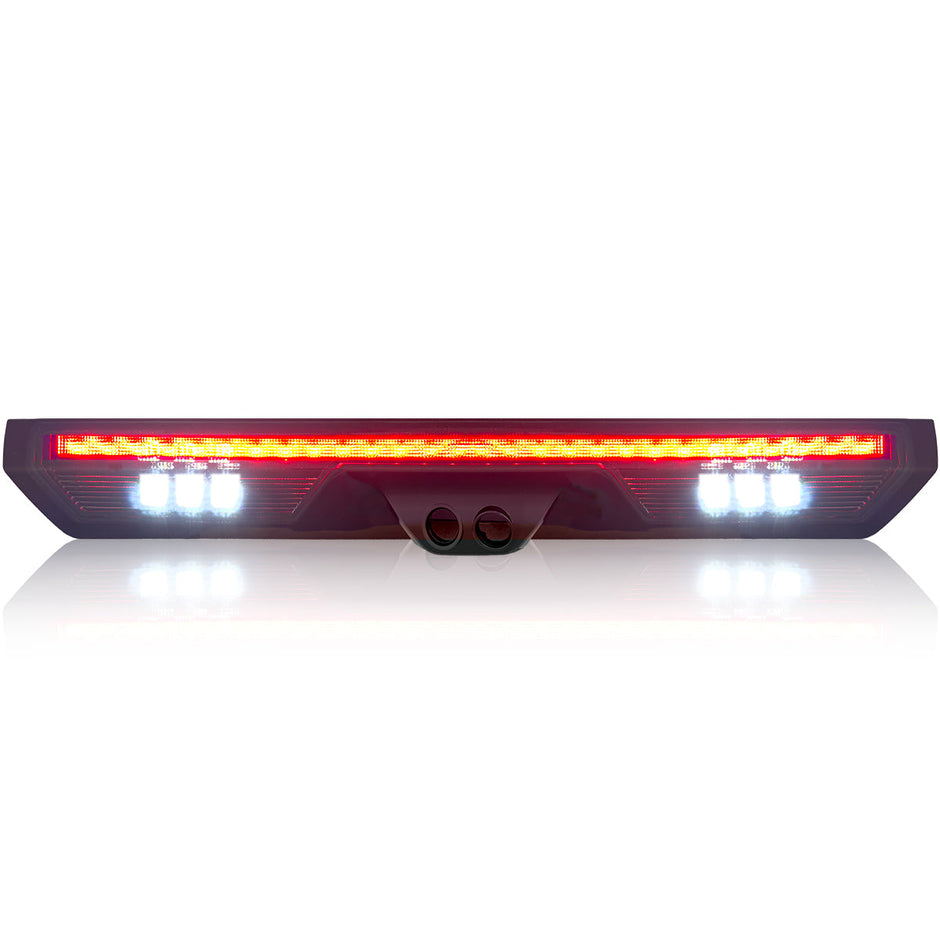 GMC & Chevy 19-24 Sierra & Silverado 1500 (4rd GEN) & 20-24 2500/3500 - ULTRA HIGH POWER Red LED 3rd Brake Light Kit w/ ULTRA HIGH POWER CREE XML White LED Cargo Lights (Replaces LED 3rd Brake Light with Cargo Bed Camera - ATTN: ONLY FITS Models which include 2 Cargo Bed Cameras in OEM 3rd Brake Light) - Smoked Lens - Image 2
