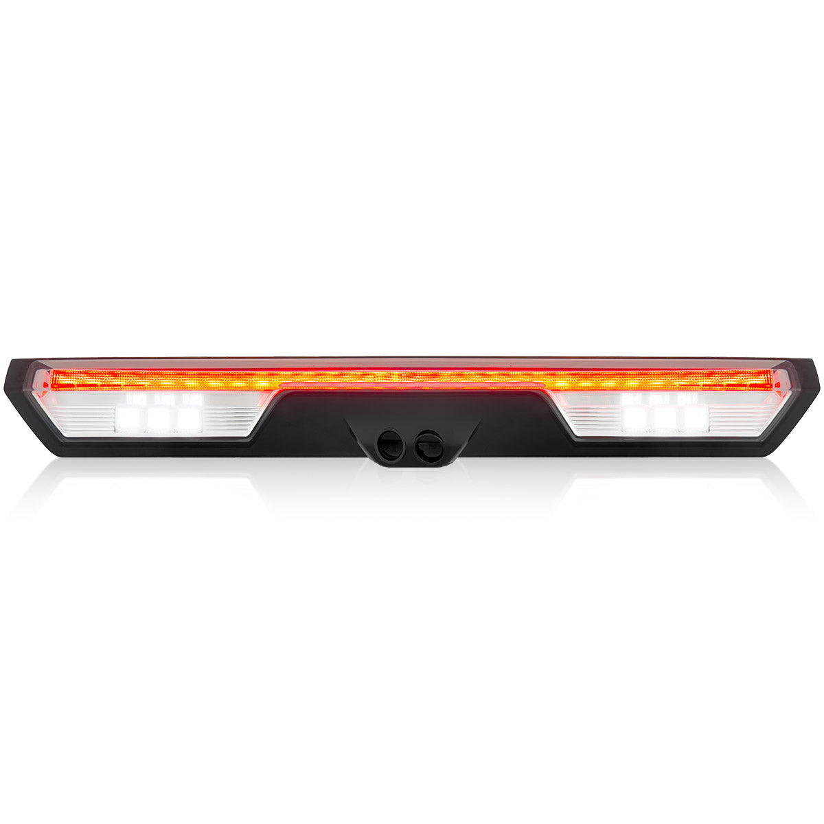 GMC & Chevy 19-24 Sierra & Silverado 1500 (4rd GEN) & 20-24 2500/3500 - ULTRA HIGH POWER Red LED 3rd Brake Light Kit w/ ULTRA HIGH POWER CREE XML White LED Cargo Lights (Replaces LED 3rd Brake Light with Cargo Bed Camera - ATTN: ONLY FITS Models which include 2 Cargo Bed Cameras in OEM 3rd Brake Light) - Clear Lens - Image 2