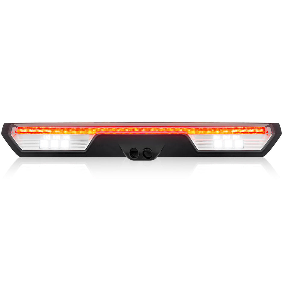 GMC & Chevy 19-24 Sierra & Silverado 1500 (4rd GEN) & 20-24 2500/3500 - ULTRA HIGH POWER Red LED 3rd Brake Light Kit w/ ULTRA HIGH POWER CREE XML White LED Cargo Lights (Replaces LED 3rd Brake Light with Cargo Bed Camera - ATTN: ONLY FITS Models which include 2 Cargo Bed Cameras in OEM 3rd Brake Light) - Clear Lens - Image 2