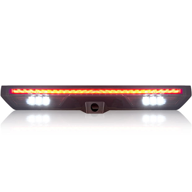 GMC & Chevy 19-24 Sierra & Silverado 1500 (4rd GEN) & 20-24 2500/3500 - ULTRA HIGH POWER Red LED 3rd Brake Light Kit w/ ULTRA HIGH POWER CREE XML White LED Cargo Lights (Replaces LED 3rd Brake Light with Cargo Bed Camera - ATTN: ONLY FITS Models which include Cargo Bed Camera in OEM 3rd Brake Light) - Smoked Lens - Image 2