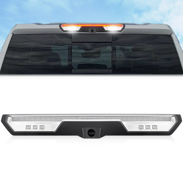 GMC & Chevy 19-24 Sierra & Silverado 1500 (4rd GEN) & 20-24 2500/3500 - ULTRA HIGH POWER Red LED 3rd Brake Light Kit w/ ULTRA HIGH POWER CREE XML White LED Cargo Lights (Replaces LED 3rd Brake Light with Cargo Bed Camera - ATTN: ONLY FITS Models which include Cargo Bed Camera in OEM 3rd Brake Light) - Clear Lens