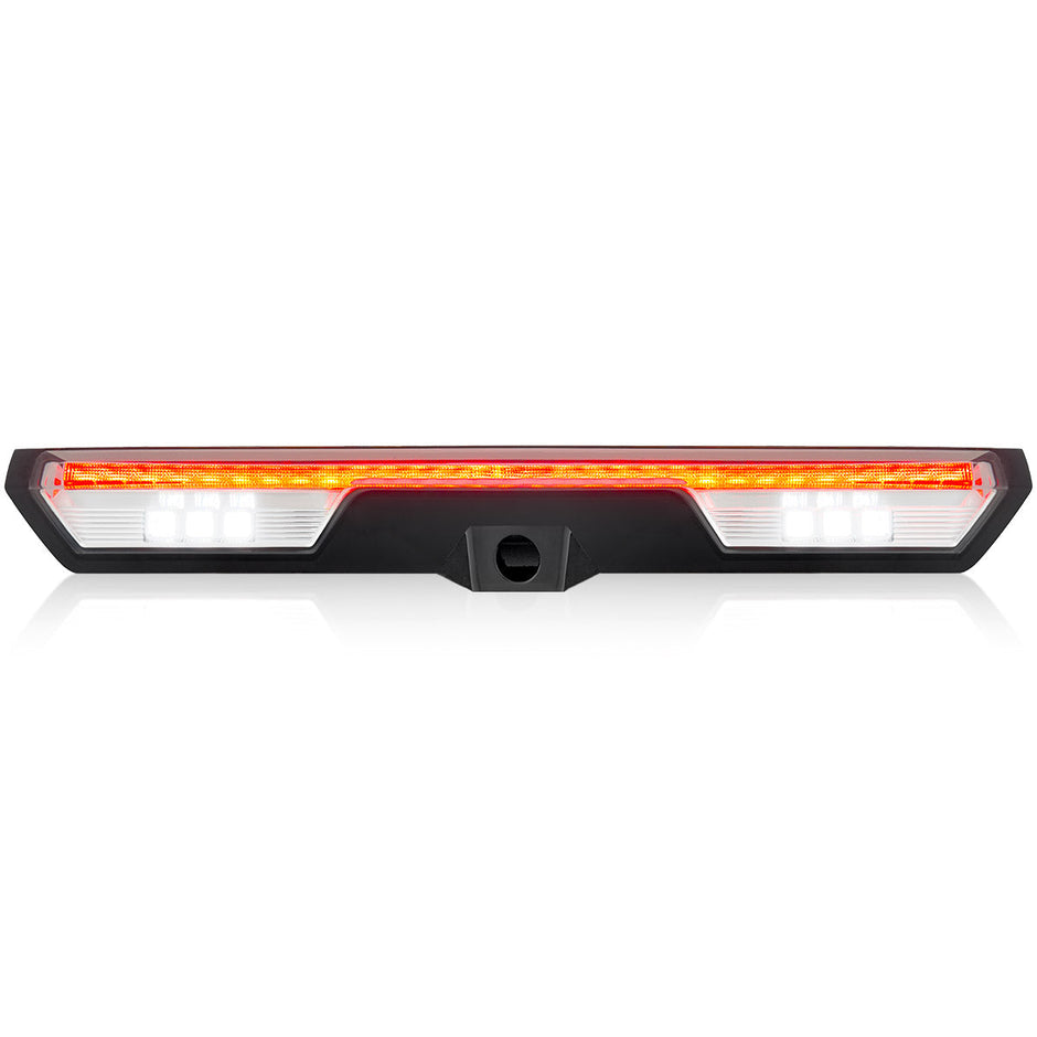 GMC & Chevy 19-24 Sierra & Silverado 1500 (4rd GEN) & 20-24 2500/3500 - ULTRA HIGH POWER Red LED 3rd Brake Light Kit w/ ULTRA HIGH POWER CREE XML White LED Cargo Lights (Replaces LED 3rd Brake Light with Cargo Bed Camera - ATTN: ONLY FITS Models which include Cargo Bed Camera in OEM 3rd Brake Light) - Clear Lens - Image 2
