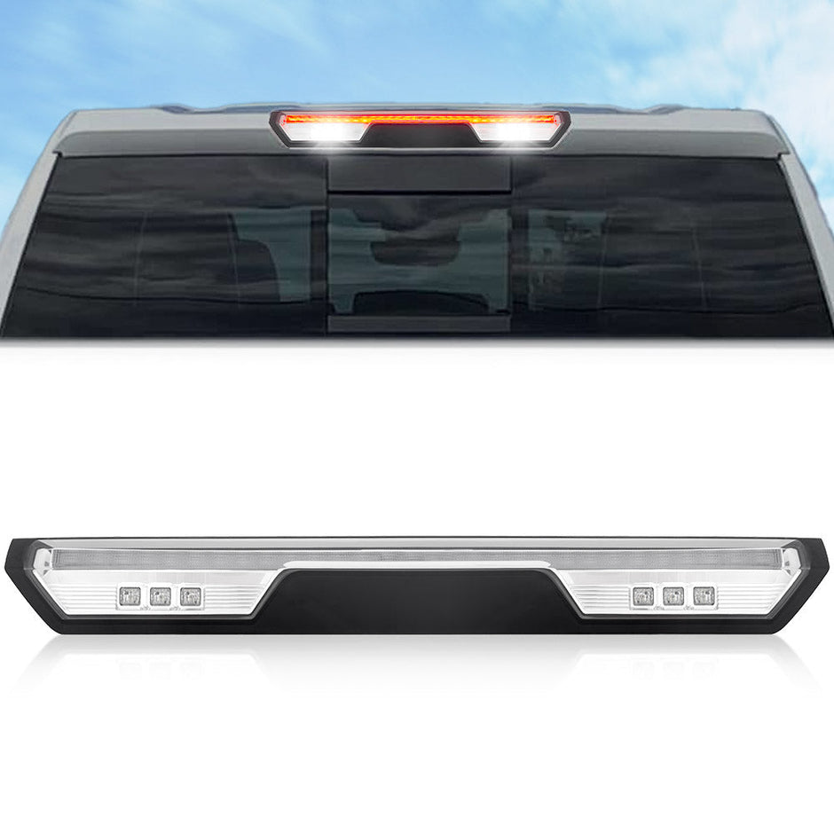 GMC & Chevy 19-24 Sierra & Silverado 1500 (4rd GEN) & 20-24 2500/3500 - ULTRA HIGH POWER Red LED 3rd Brake Light Kit w/ ULTRA HIGH POWER CREE XML White LED Cargo Lights- Clear Lens