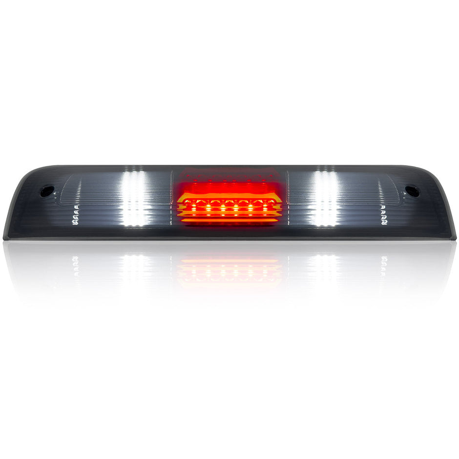 Dodge 09-19 RAM 1500 (Classic Body Style ONLY) & 10-23 RAM 2500/3500 - ULTRA HIGH POWER Red LED 3rd Brake Light Kit w/ ULTRA HIGH POWER CREE XML White LED Cargo Lights - Smoked Lens - Image 2