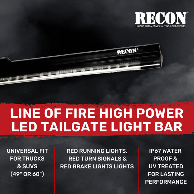 60" Hyperlite Red LED "Line Of Fire" Tailgate Light Bar (Fits most full-sized trucks and SUV's) - Image 2