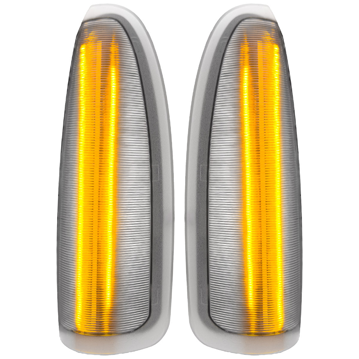 Ford 03-07 F250/F350 Superduty & Excursion Side Mirror Lenses (2-Piece Set) w/ AMBER LED Running Lights & Turn Signals - Clear Lens - Image 3