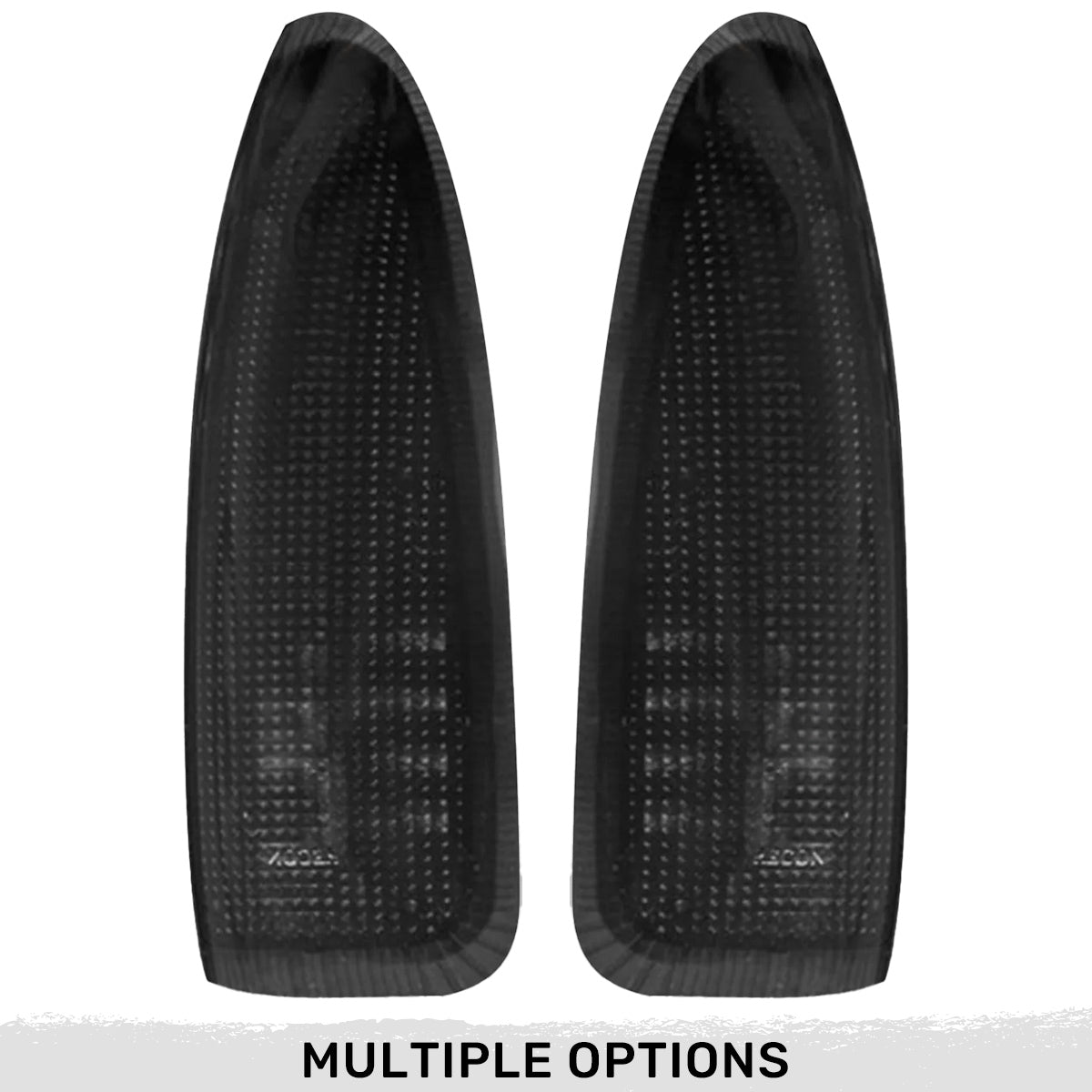Ford 03-07 F250/F350 Superduty & Excursion Side Mirror Lenses (2-Piece Set) w/ WHITE LED Running Lights & Turn Signals - Smoked Lens
