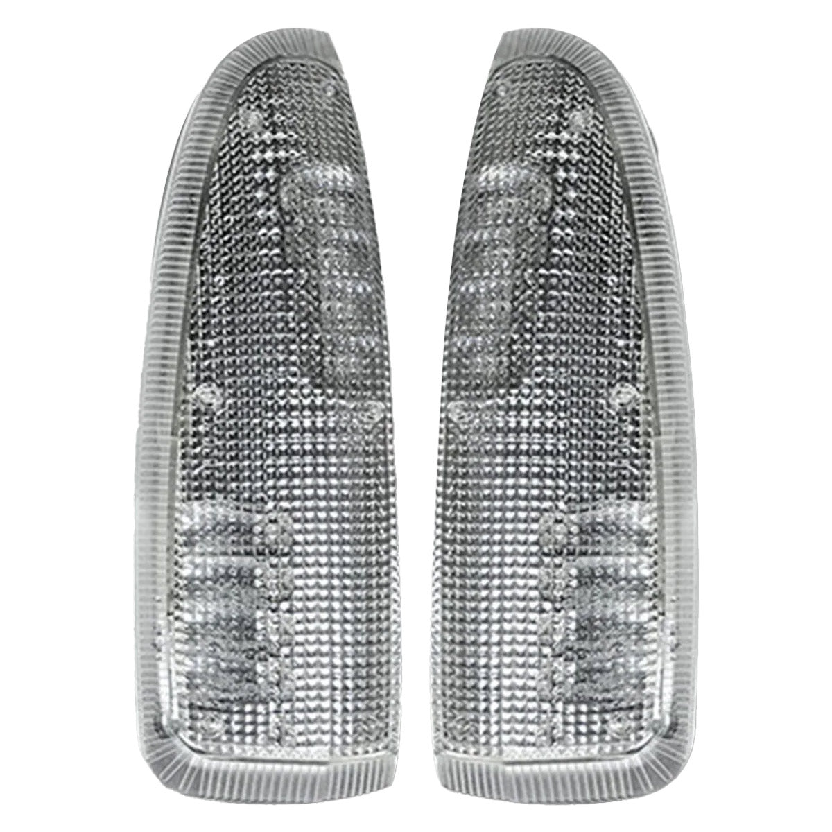 Ford 03-07 F250/F350 Superduty & Excursion Side Mirror Lenses (2-Piece Set) w/ WHITE LED Running Lights & Turn Signals - Clear Lens