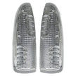Ford 03-07 F250/F350 Superduty & Excursion Side Mirror Lenses (2-Piece Set) w/ WHITE LED Running Lights & Turn Signals - Clear Lens