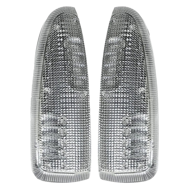 Ford 03-07 F250/F350 Superduty & Excursion Side Mirror Lenses (2-Piece Set) w/ WHITE LED Running Lights & Turn Signals - Clear Lens