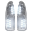 Ford 03-07 F250/F350 Superduty & Excursion Side Mirror Lenses (2-Piece Set) w/ WHITE LED Running Lights & Turn Signals - Clear Lens - Image 2