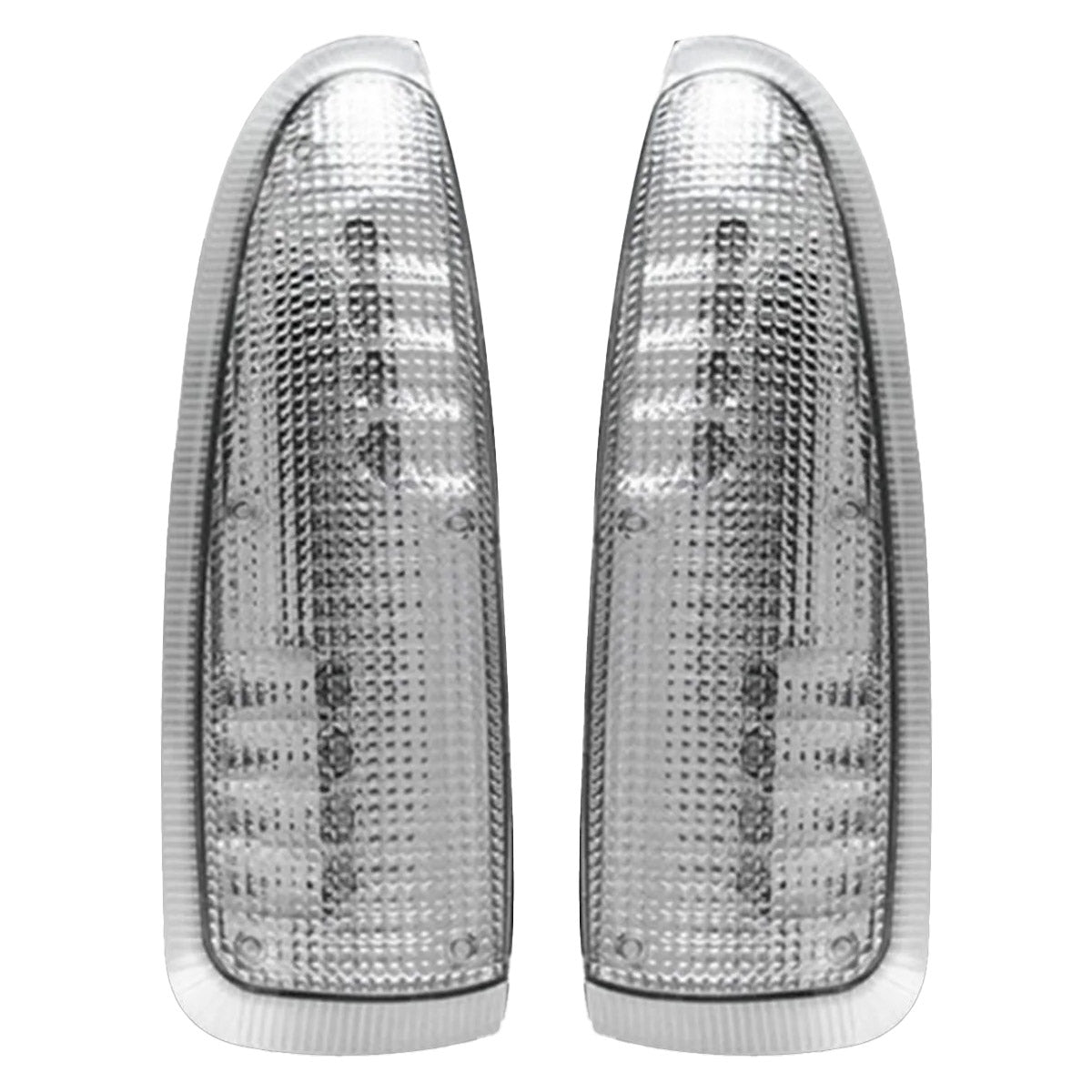 Ford 03-07 F250/F350 Superduty & Excursion Side Mirror Lenses (2-Piece Set) w/ WHITE LED Running Lights & Turn Signals - Clear Lens - Image 3