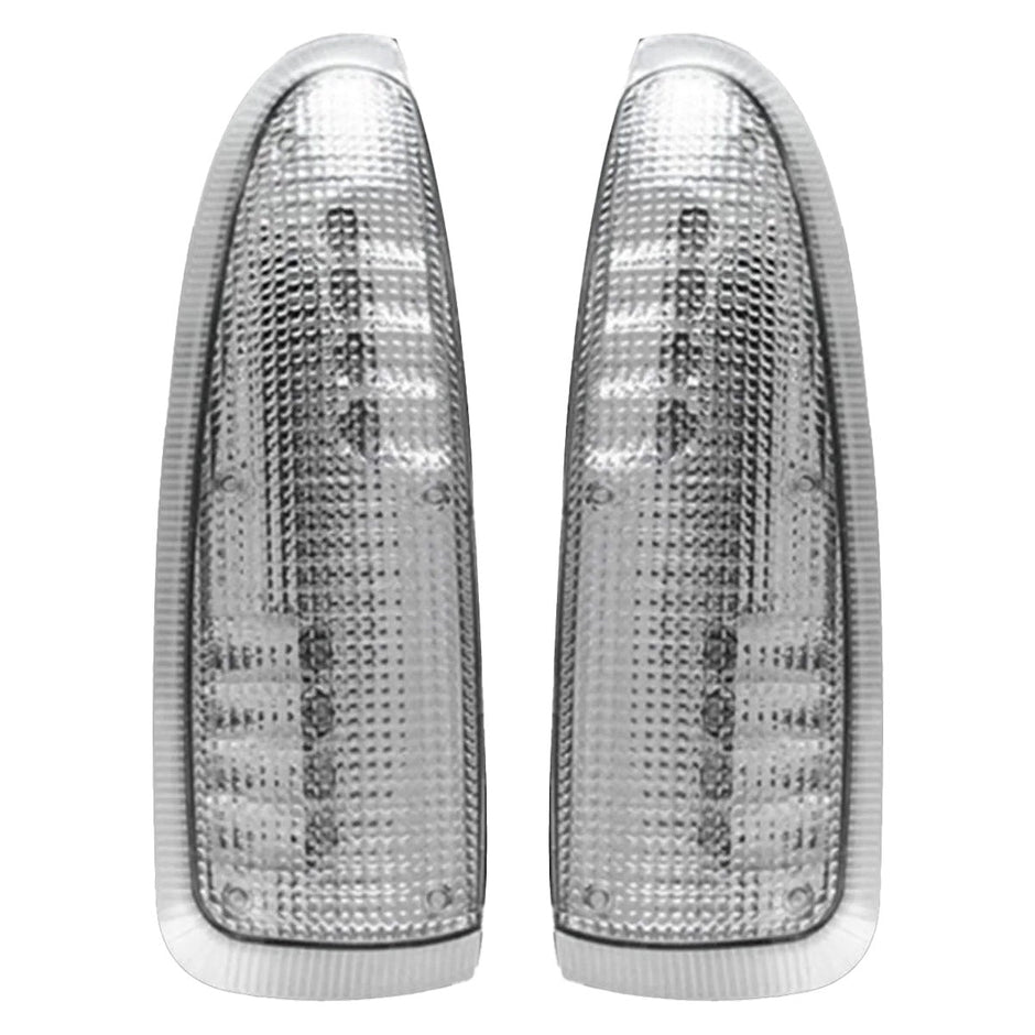 Ford 03-07 F250/F350 Superduty & Excursion Side Mirror Lenses (2-Piece Set) w/ WHITE LED Running Lights & Turn Signals - Clear Lens - Image 3