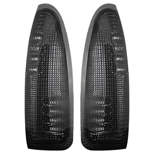 Ford 03-07 F250/F350 Superduty & Excursion Side Mirror Lenses (2-Piece Set) w/ AMBER LED Running Lights & Turn Signals - Smoked Lens - Image 2