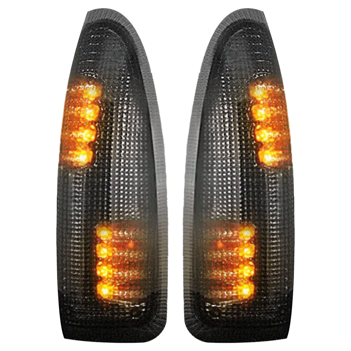 Ford 03-07 F250/F350 Superduty & Excursion Side Mirror Lenses (2-Piece Set) w/ AMBER LED Running Lights & Turn Signals - Smoked Lens - Image 3
