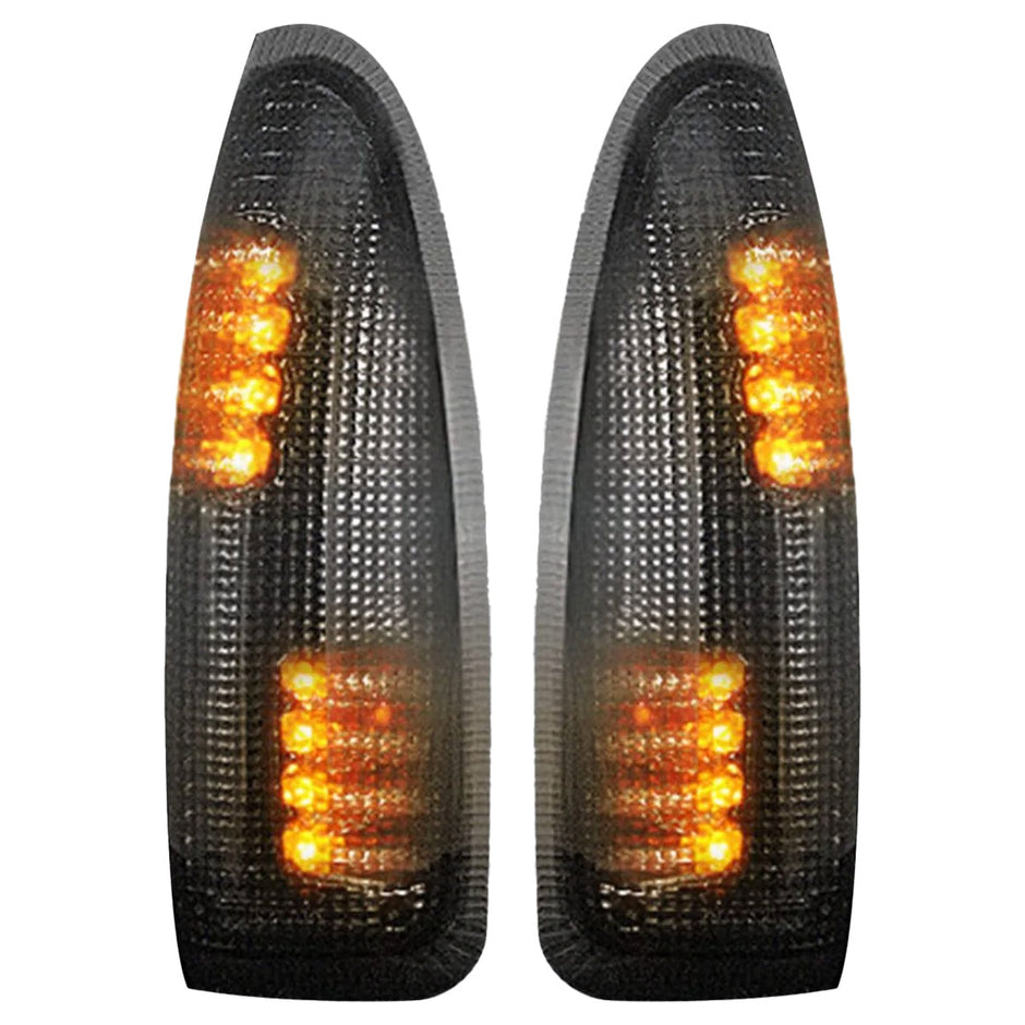 Ford 03-07 F250/F350 Superduty & Excursion Side Mirror Lenses (2-Piece Set) w/ AMBER LED Running Lights & Turn Signals - Smoked Lens - Image 3