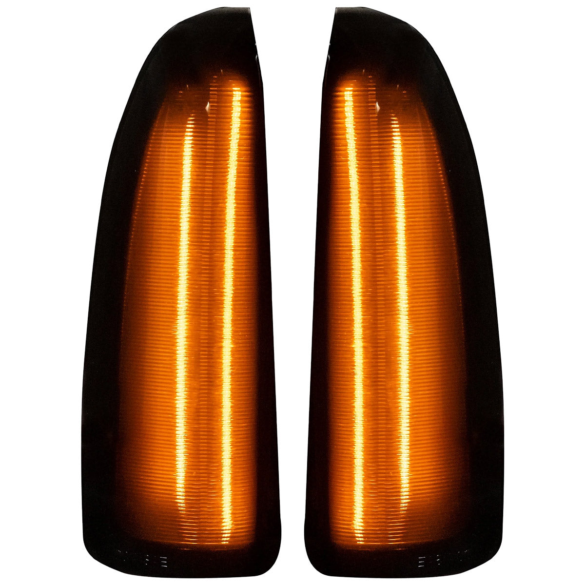 Ford 03-07 F250/F350 Superduty & Excursion Side Mirror Lenses (2-Piece Set) w/ WHITE LED Running Lights & Turn Signals - Smoked Lens - Image 6