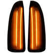 Ford 03-07 F250/F350 Superduty & Excursion Side Mirror Lenses (2-Piece Set) w/ WHITE LED Running Lights & Turn Signals - Smoked Lens - Image 6