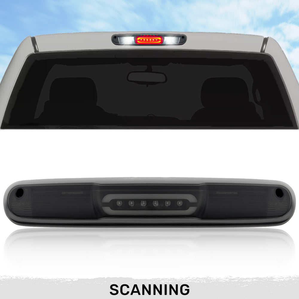 GMC & Chevy 07-13 Sierra & Silverado (2nd GEN) - ULTRA HIGH POWER SCANNING Red LED 3rd Brake Light Kit w/ ULTRA HIGH POWER CREE XML White LED Cargo Lights - Smoked Lens