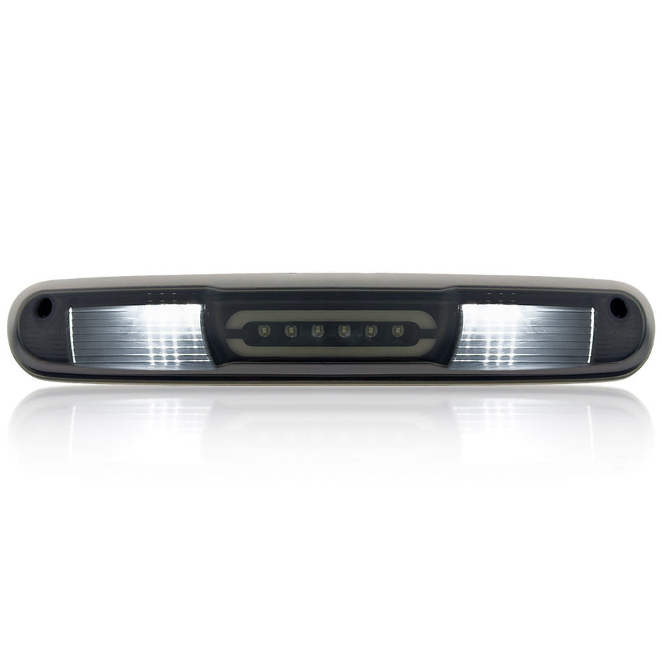 GMC & Chevy 07-13 Sierra & Silverado (2nd GEN) - ULTRA HIGH POWER Red LED 3rd Brake Light Kit w/ ULTRA HIGH POWER CREE XML White LED Cargo Lights - Smoked Lens - Image 4