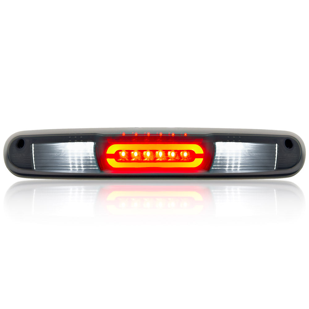 GMC & Chevy 07-13 Sierra & Silverado (2nd GEN) - ULTRA HIGH POWER Red LED 3rd Brake Light Kit w/ ULTRA HIGH POWER CREE XML White LED Cargo Lights - Smoked Lens - Image 2