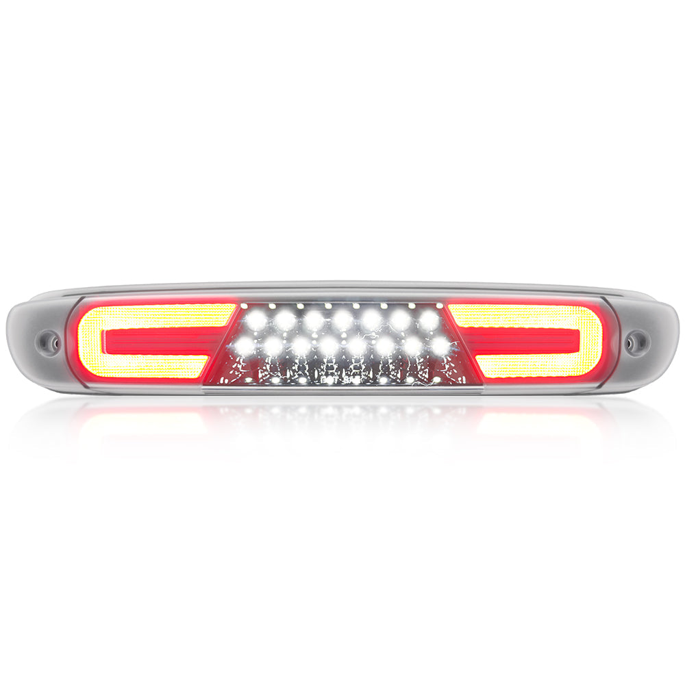 GMC & Chevy 07-13 Sierra & Silverado (2nd GEN) - Red LED 3rd Brake Light Kit w/ White LED Cargo Lights - Clear Lens - Image 2