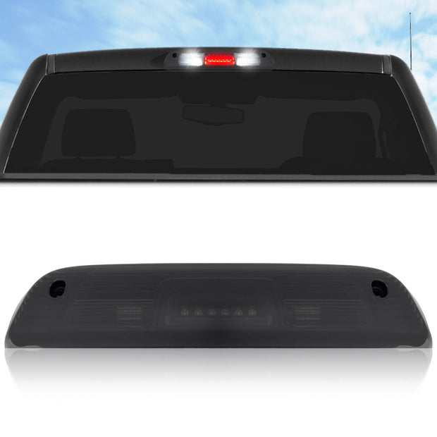 GMC & Chevy 14-18 Sierra & Silverado 1500 (3rd GEN) & 14-19 2500/3500 - ULTRA HIGH POWER Red LED 3rd Brake Light Kit w/ ULTRA HIGH POWER CREE XML White LED Cargo Lights - Smoked Lens