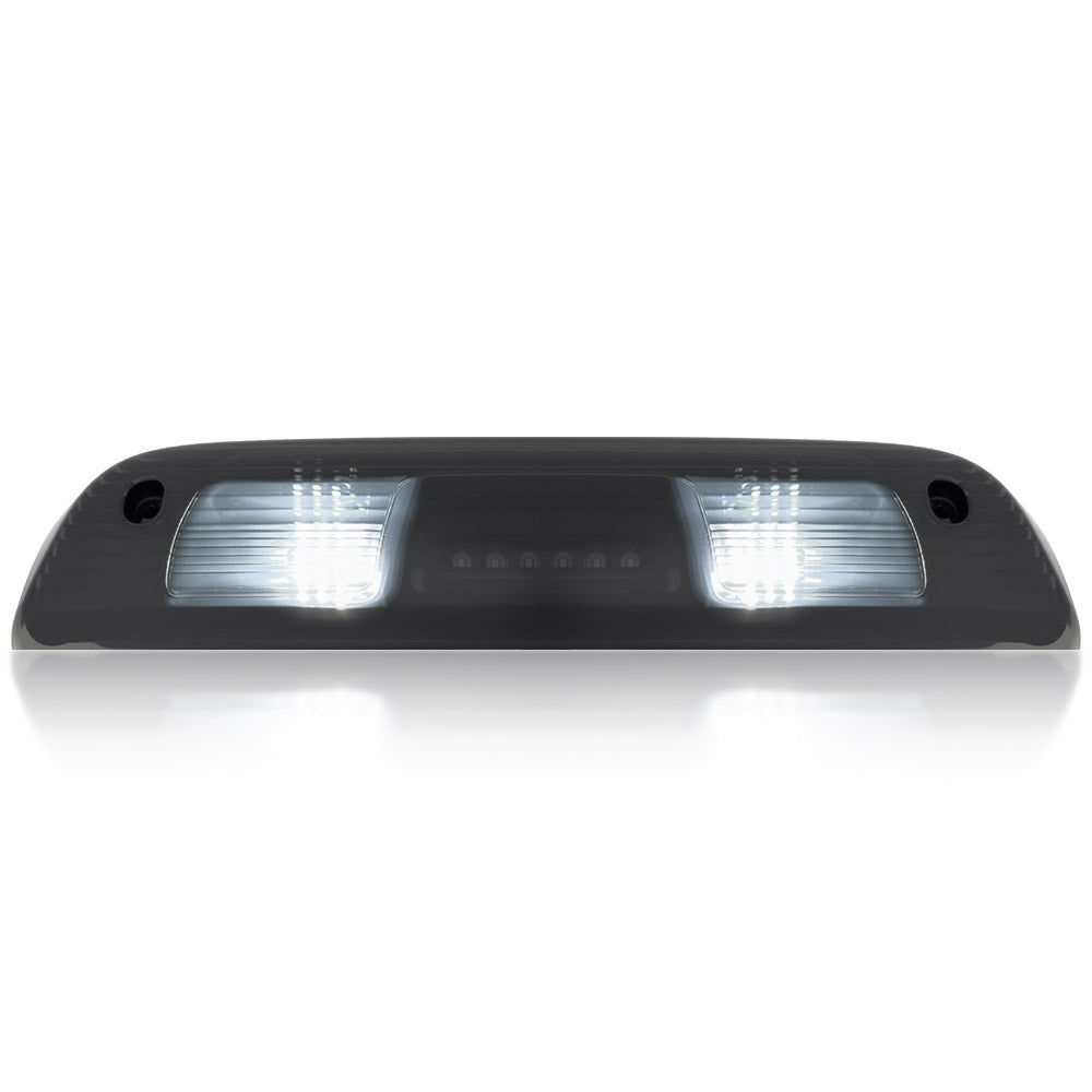 GMC & Chevy 14-18 Sierra & Silverado 1500 (3rd GEN) & 14-19 2500/3500 - ULTRA HIGH POWER Red LED 3rd Brake Light Kit w/ ULTRA HIGH POWER CREE XML White LED Cargo Lights - Smoked Lens - Image 4