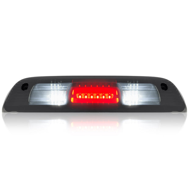 GMC & Chevy 14-18 Sierra & Silverado 1500 (3rd GEN) & 14-19 2500/3500 - ULTRA HIGH POWER Red LED 3rd Brake Light Kit w/ ULTRA HIGH POWER CREE XML White LED Cargo Lights - Smoked Lens - Image 2