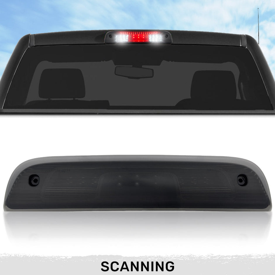 GMC & Chevy 14-18 Sierra & Silverado 1500 (3rd GEN) & 14-19 2500/3500 - HIGH POWER SCANNING Red LED 3rd Brake Light Kit w/ HIGH POWER CREE XML White LED Cargo Lights - Smoked Lens