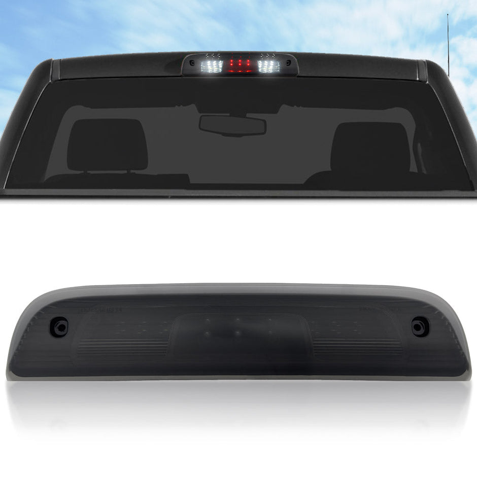 GMC & Chevy 14-18 Sierra & Silverado 1500 (3rd GEN) & 14-19 2500/3500 - Red LED 3rd Brake Light Kit w/ White LED Cargo Lights - Smoked Lens