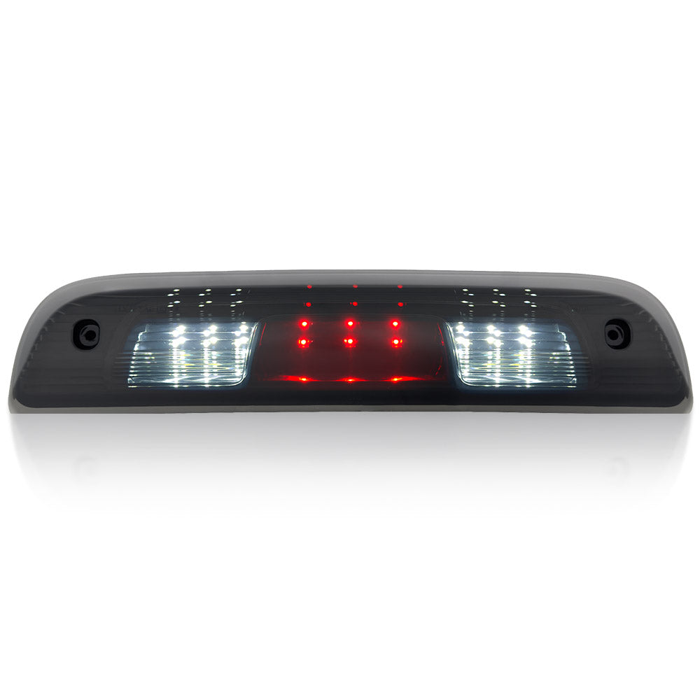 GMC & Chevy 14-18 Sierra & Silverado 1500 (3rd GEN) & 14-19 2500/3500 - Red LED 3rd Brake Light Kit w/ White LED Cargo Lights - Smoked Lens - Image 2