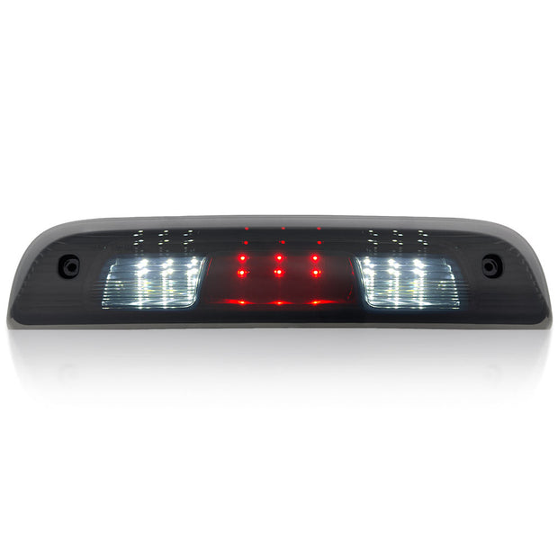 GMC & Chevy 14-18 Sierra & Silverado 1500 (3rd GEN) & 14-19 2500/3500 - Red LED 3rd Brake Light Kit w/ White LED Cargo Lights - Smoked Lens - Image 2