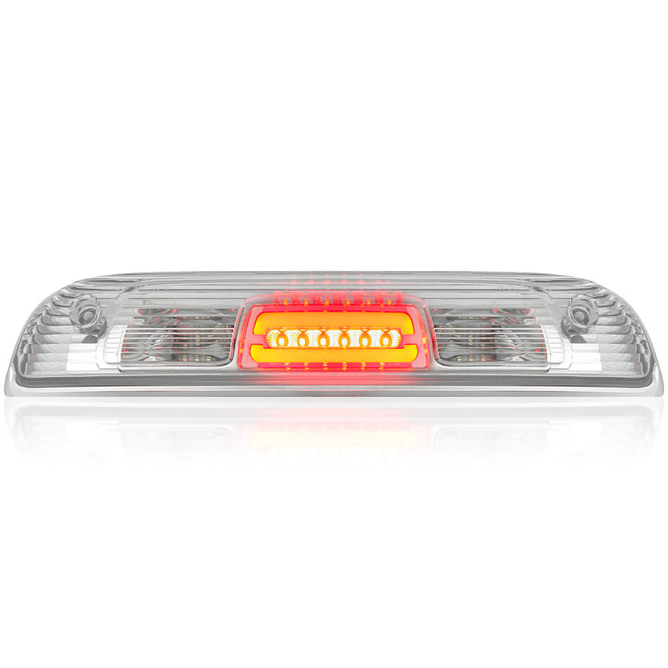 GMC & Chevy 14-18 Sierra & Silverado 1500 (3rd GEN) & 14-19 2500/3500 - ULTRA HIGH POWER Red LED 3rd Brake Light Kit w/ ULTRA HIGH POWER CREE XML White LED Cargo Lights - Clear Lens - Image 2