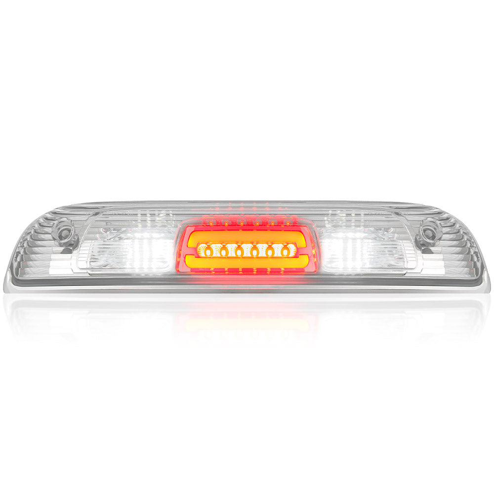 GMC & Chevy 14-18 Sierra & Silverado 1500 (3rd GEN) & 14-19 2500/3500 - ULTRA HIGH POWER Red LED 3rd Brake Light Kit w/ ULTRA HIGH POWER CREE XML White LED Cargo Lights - Clear Lens - Image 4