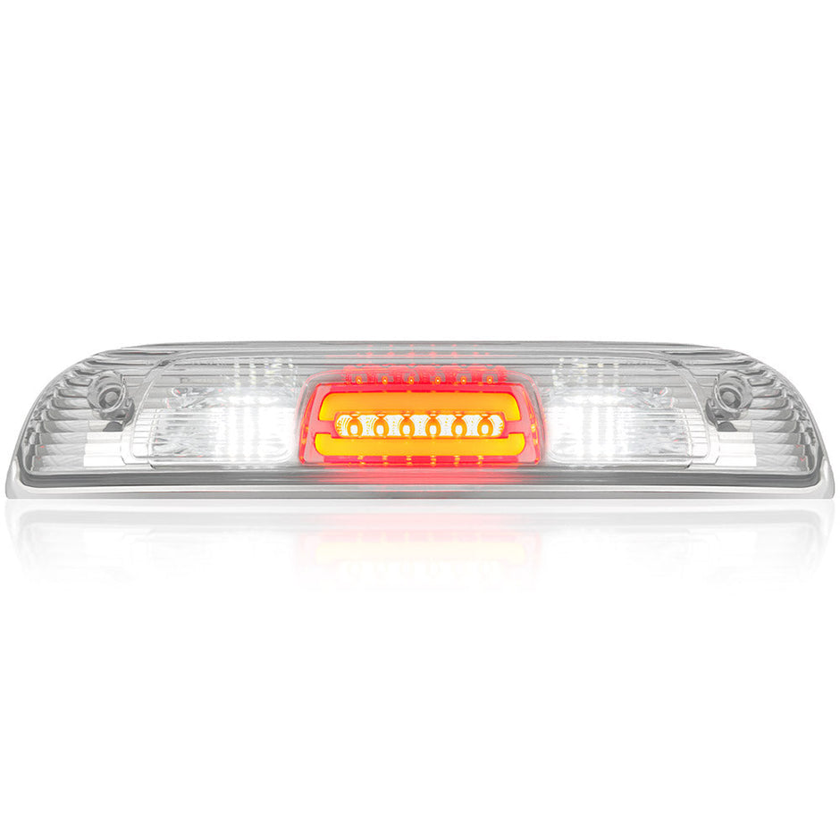 GMC & Chevy 14-18 Sierra & Silverado 1500 (3rd GEN) & 14-19 2500/3500 - ULTRA HIGH POWER Red LED 3rd Brake Light Kit w/ ULTRA HIGH POWER CREE XML White LED Cargo Lights - Clear Lens - Image 4