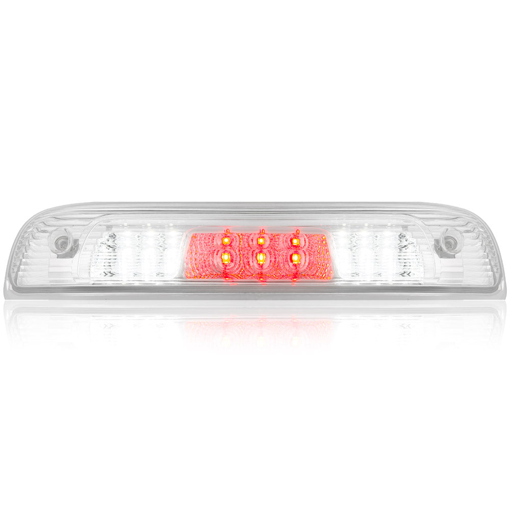 GMC & Chevy 14-18 Sierra & Silverado 1500 (3rd GEN) & 14-19 2500/3500 - Red LED 3rd Brake Light Kit w/ White LED Cargo Lights - Clear Lens