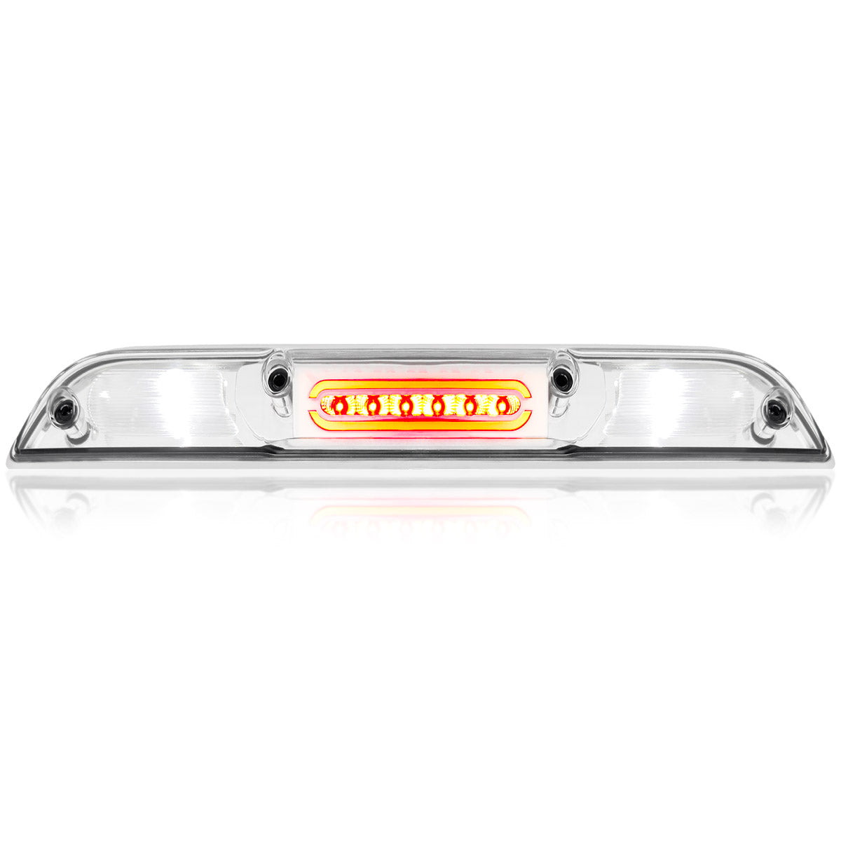 Ford 21-24 F150 & 21-24 SUPERDUTY F250/350/450/550 & 21-24 Ranger & Mavrick 21-24 - ULTRA HIGH POWER Red LED 3rd Brake Light Kit w/ ULTRA HIGH POWER CREE XML White LED Cargo Lights (Replaces both LED & Non-LED 3rd Brake Light - ATTN: DOES NOT FIT Models which include Cargo Bed Camera in OEM 3rd Brake Light) - Clear Lens - Image 2