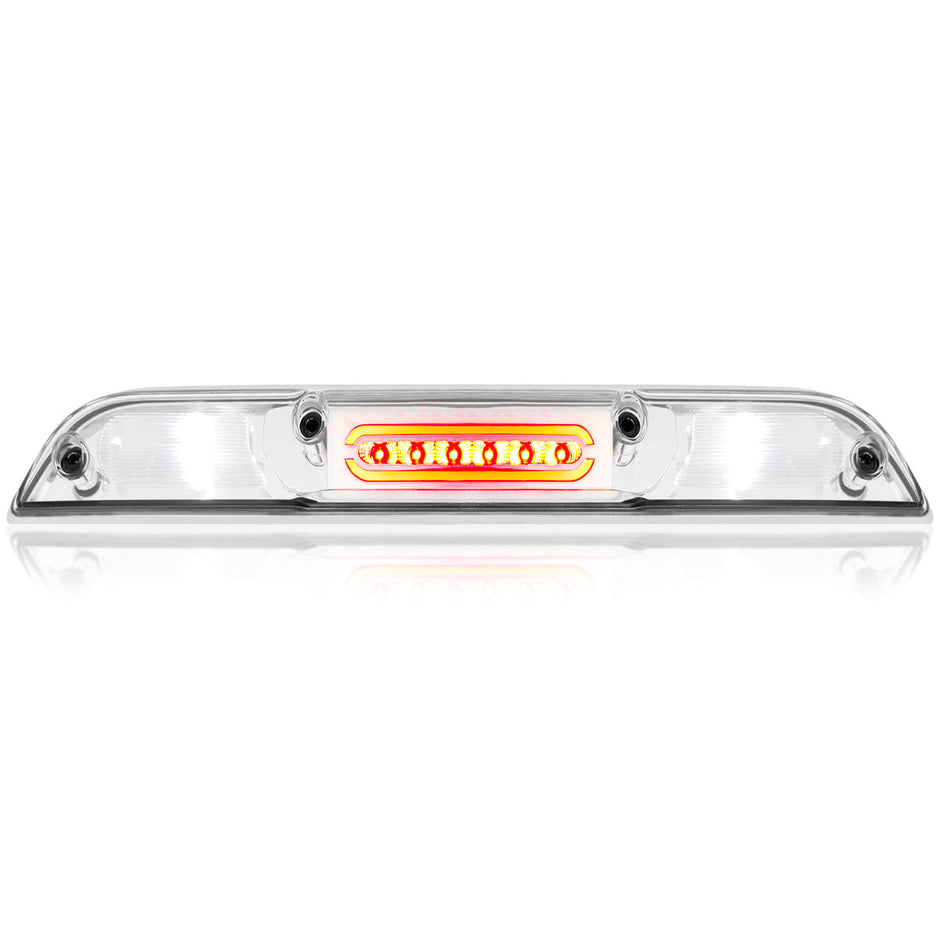 Ford 21-24 F150 & 21-24 SUPERDUTY F250/350/450/550 & 21-24 Ranger & Mavrick 21-24 - ULTRA HIGH POWER Red LED 3rd Brake Light Kit w/ ULTRA HIGH POWER CREE XML White LED Cargo Lights (Replaces both LED & Non-LED 3rd Brake Light - ATTN: DOES NOT FIT Models which include Cargo Bed Camera in OEM 3rd Brake Light) - Clear Lens - Image 2