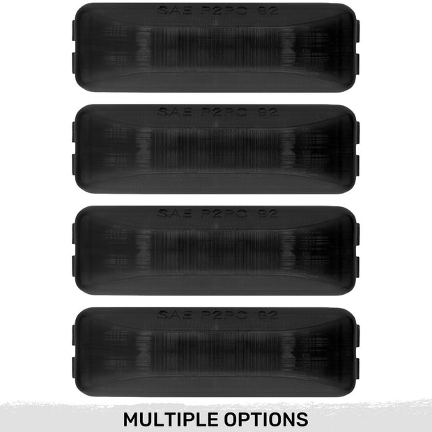 Dodge 94-01 RAM Dually Fender Lenses (4-Piece Set) w/ 2 Red LED Lights & 2 Amber LED Lights - Smoked Lens w/ Black Trim